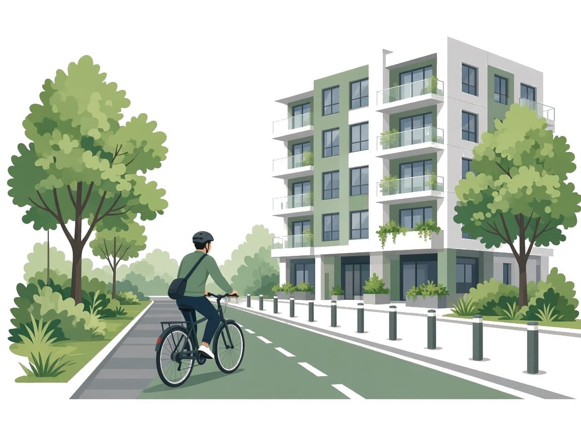 Piste cyclable et logements neufs