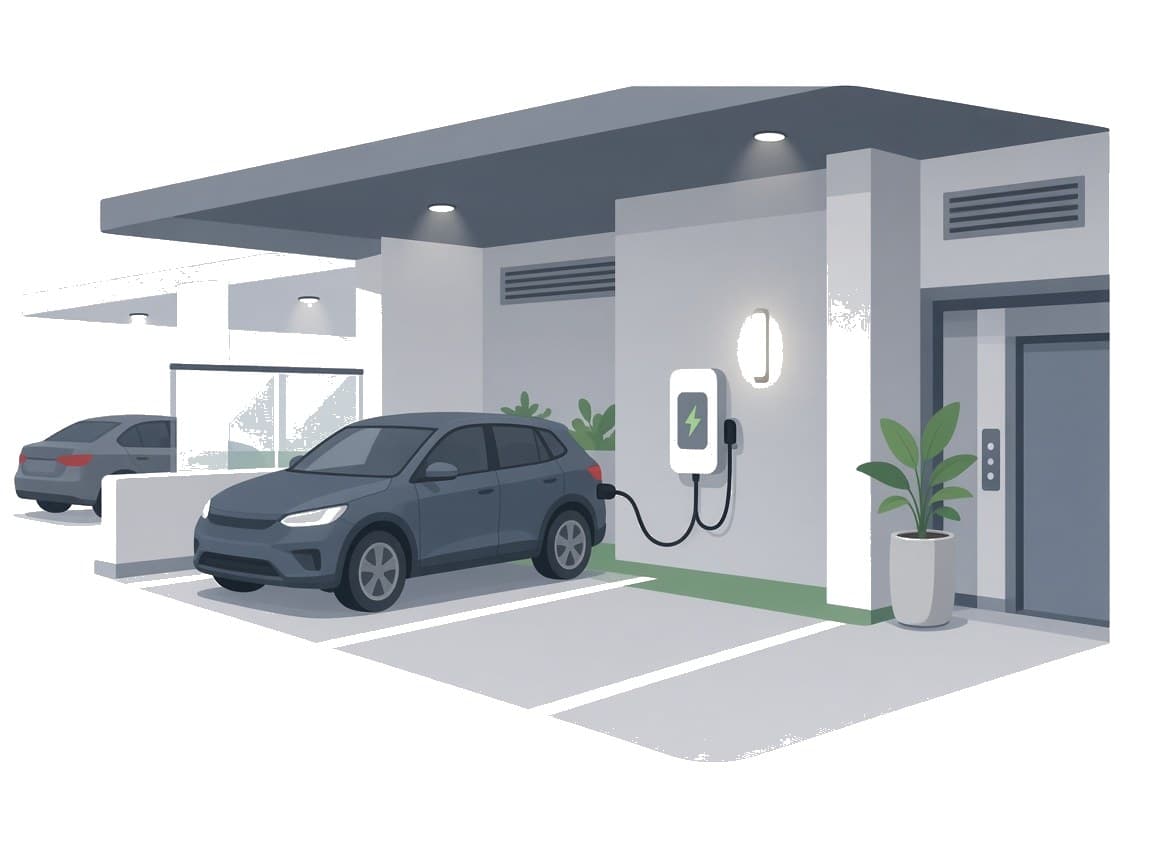 Parking neuf avec borne électrique
