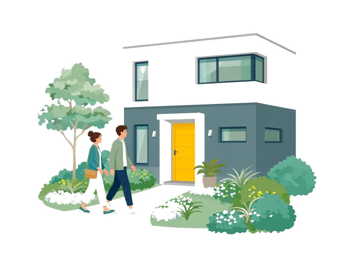 Couple vers une maison neuve