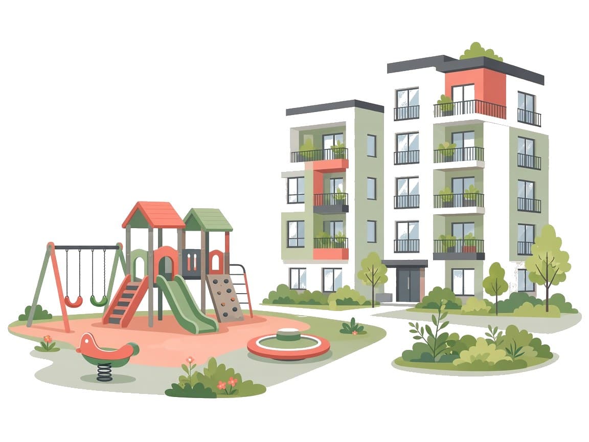 Aire de jeux près de logements neufs