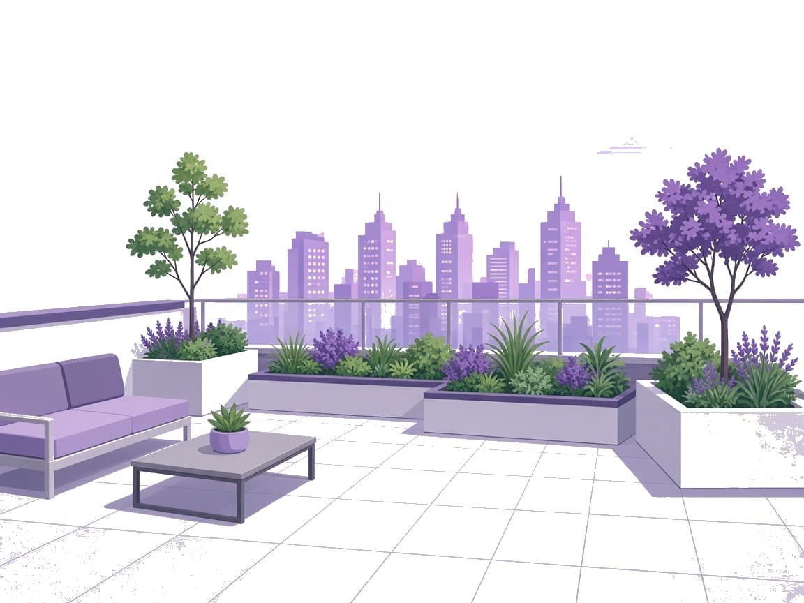 Terrasse végétalisée d’un immeuble neuf